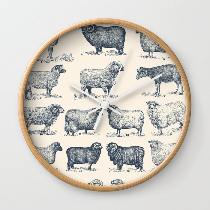 Types of Sheep Wall Clock