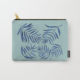 Blue Palm Leaves Carry-All Pouch