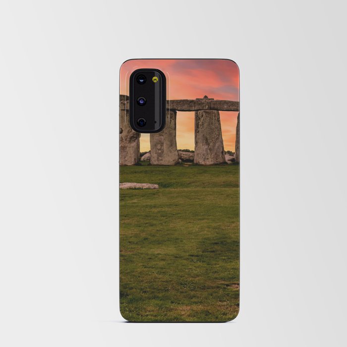 Great Britain Photography - The Stone Henge Under The Red Sunset Android Card Case