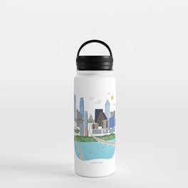 Austin Skyline Illustration Water Bottle