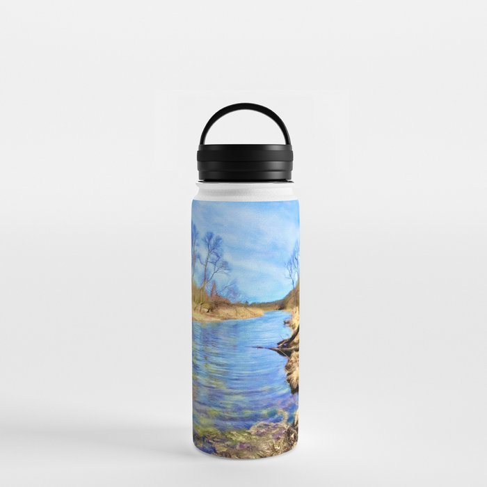 Beyond the Magic River Sky in Blue Water Bottle