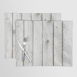 Rustic Shabby Chic French Country Farmhouse Beige White Barn Wood Placemat