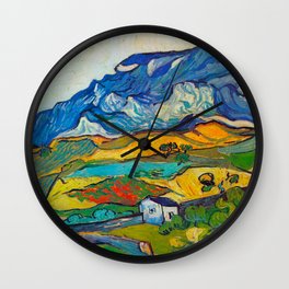 Les Alpilles, Mountain Landscape near South Reme Vincent van Gogh 1889 Wall Clock