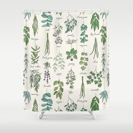 Herbs Collection Pattern Shower Curtain
