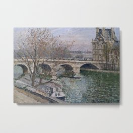 The Pont Royal and the Pavillon de Flore Metal Print | Landscape, River, Oil, Traditionalart, Fineart, Muted, Oilpainting, Painting, Impressionist, France 
