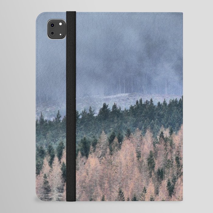 Mist and a Scottish Highlands Pine Forest iPad Folio Case