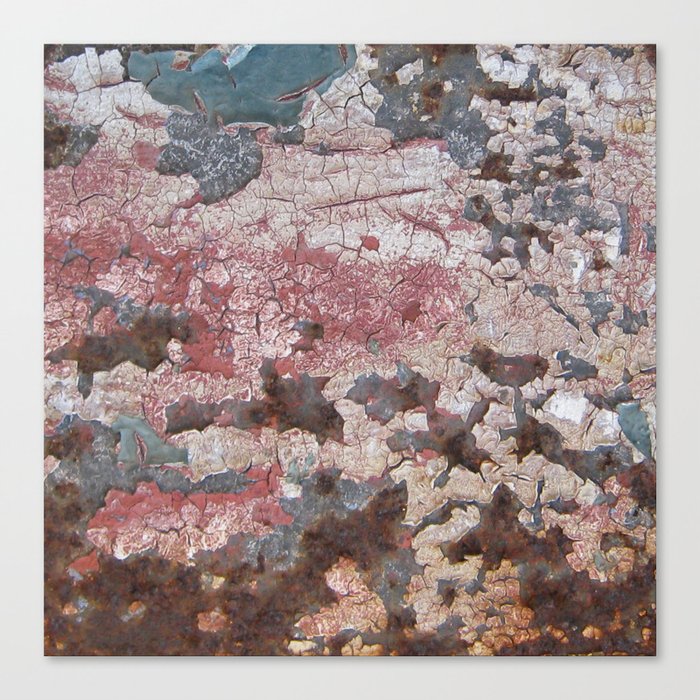Cracking Paint and Rust Abstract Canvas Print