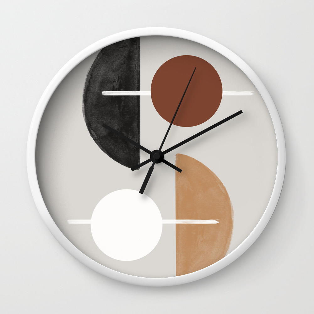 Moon And Sun Abstract Wall Clock By Prints Miuus Studio Society6
