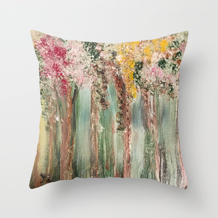 Woods in Spring Throw Pillow