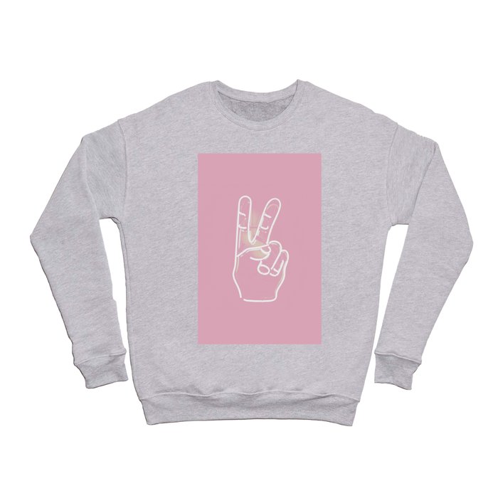 Pastel Pink Hand Sign Crewneck Sweatshirt