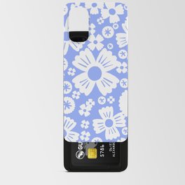 Modern Retro Light Denim Blue and White Daisy Flowers Android Card Case
