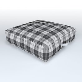 Clan Erskine Tartan // Black & White Outdoor Floor Cushion