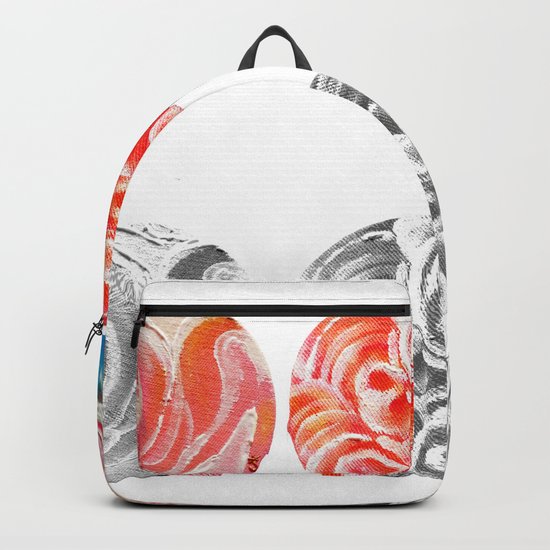 Roses Are Cream, Five Marbles and Circles of Shadow Reflection Backpack