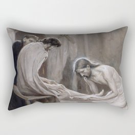 Albert Edelfelt - Jesus Washing Feet of Disciples Rectangular Pillow