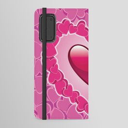 Pink Love Background Android Wallet Case