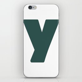 y (Dark Green & White Letter) iPhone Skin