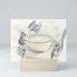 Tea Cup Titmouse Mini Art Print