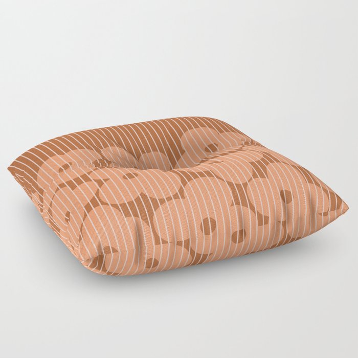 Abstract Floral Patterns 10 in Terracotta Brown Shades Floor Pillow