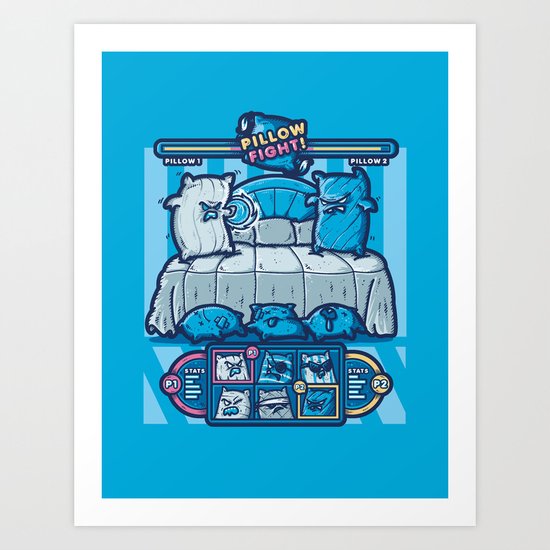 PILLOW FIGHT Art Print