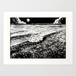 Ocean Moonrise Art Print