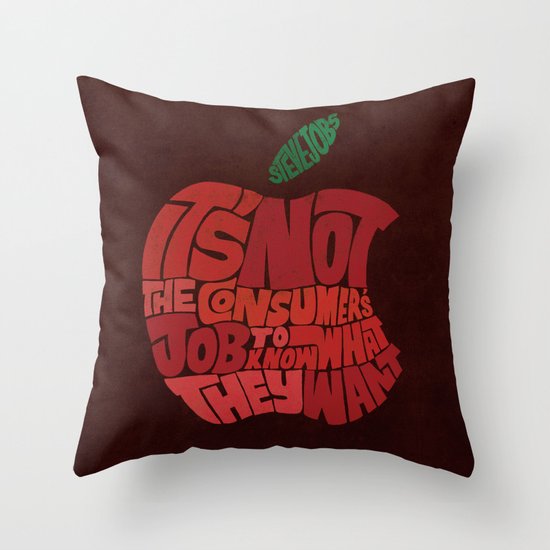 Steve Jobs on Consumers Throw Pillow