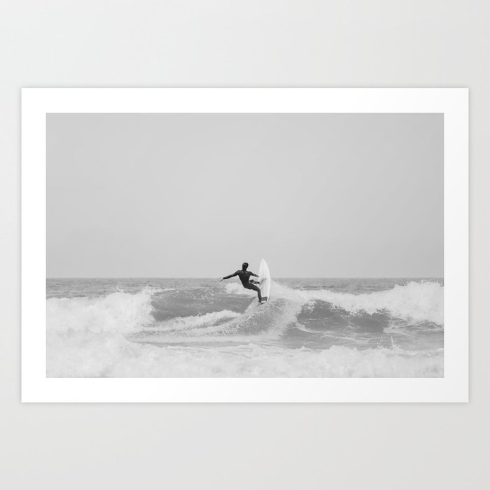 Surfing the Wave 3  - beach ocean travel photography  Art Print