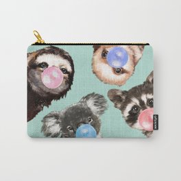 Cute Animals Bubble Gum Gang in Green Carry-All Pouch