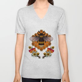 The Bumble Bee & his Honeycomb V Neck T Shirt