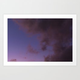 /// Welcoming the night ///  Pink and purple photo of the sky and clouds in South East Queensland Art Print