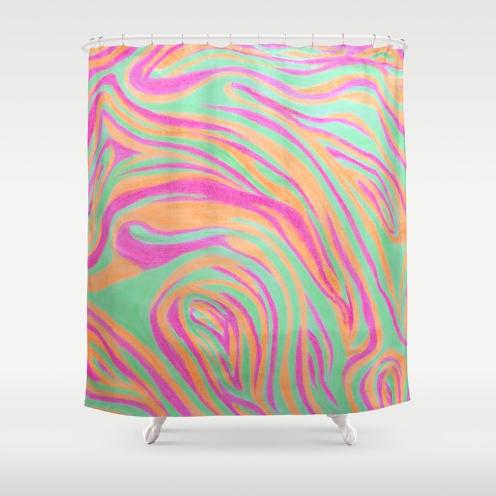 Neon Marble Shower Curtain