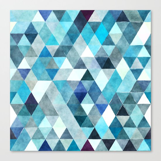 Retro Triangles Pattern 01 Canvas Print