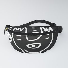 Love is You and Me Street Art Graffiti Black and White Fanny Pack