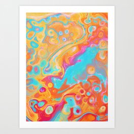 Orange and Blue 001 Art Print