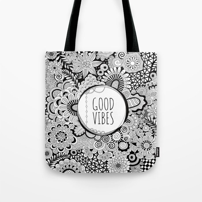 Good Vibes Doodle Tote Bag