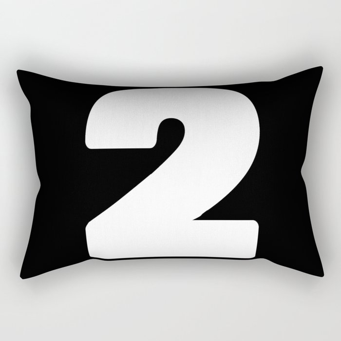2 (White & Black Number) Rectangular Pillow