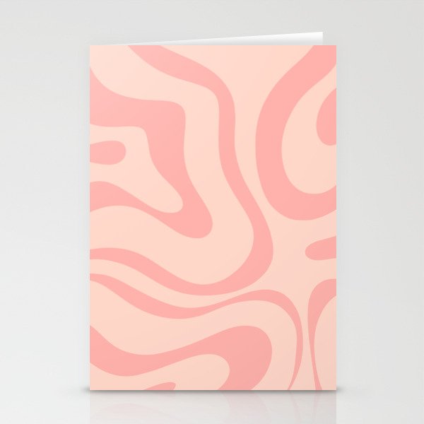 Soft Blush Pink Liquid Swirl Modern Abstract Pattern Stationery Cards