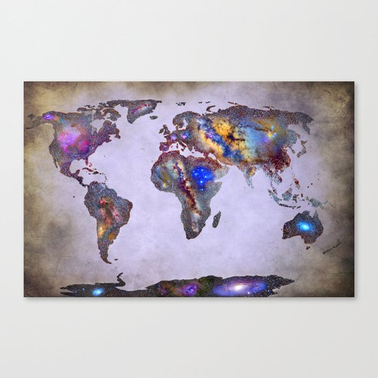 Stars world map. Space. Canvas Print