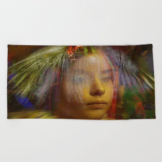 Wait your smile Beach Towel