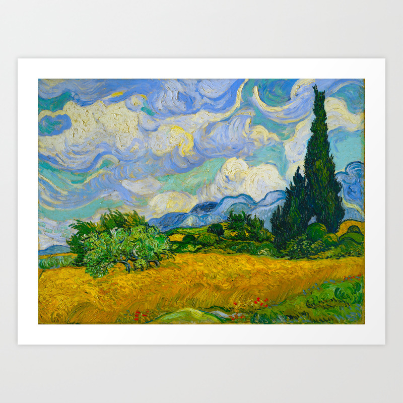 Wheat Field With Cypresses Vincent Van Gogh Oil On Canvas 1889 Art Print By Enshape Society6