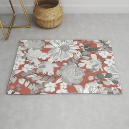 Abstract Watercolor Gray White Rosy Peach Floral Rug | Watercolorpainting, Floralarrangements, White, Rosypeach, Abstractfloral, Watercolorfloral, Pastelcolors, Handpainted, Flowers, Watercolorpaint 