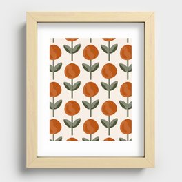 Sunshine pops-rust orange,forest green and cream Recessed Framed Print