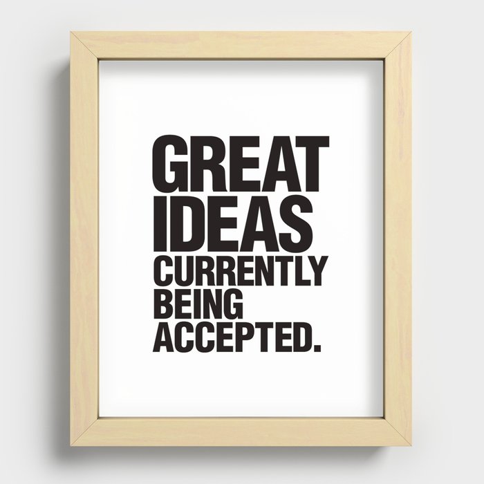 Great Ideas Typography Quote  Recessed Framed Print