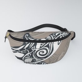 Orca Killer Whale Tribal Tattoo Tlingit Taupe Ink Fanny Pack