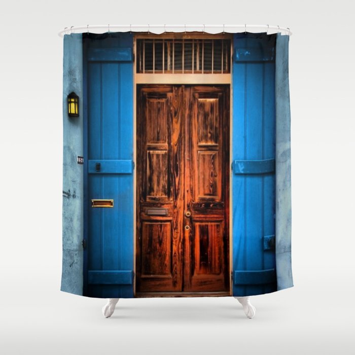 French Quarter Antique New Orleans Doorway Shower Curtain