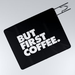 But First Coffee Typography Poster Black and White Office Decor Wake Up Espresso Bedroom Posters Picnic Blanket