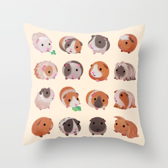 Guinea pig day Throw Pillow