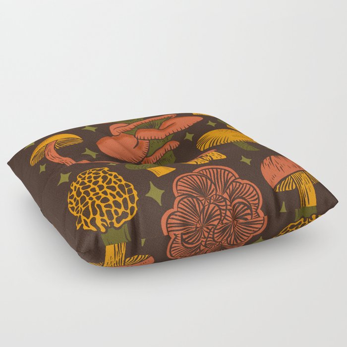 Texas Mushrooms – Dark Multicolor Floor Pillow
