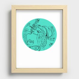 A lonely squid in the ocean Recessed Framed Print