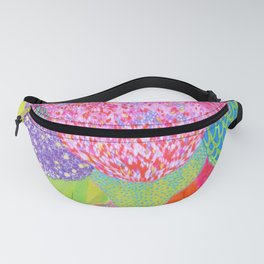 Growing Together Fanny Pack | Hotpink, Nature, Bright, Drips, Curated, Ink Pen, Acrylic, Mountains, Drawing 