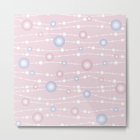 Beads on a cream background. Metal Print